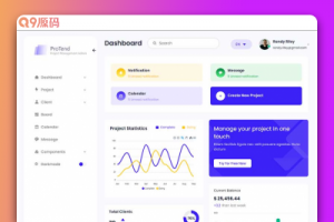 项目管理网站后台仪表板HTML5模板