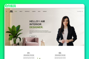 室内设计师个人作品简历网站源码 html5模板